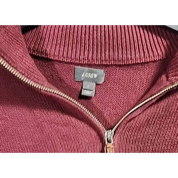 J Crew Sweater Mens‎ Large Maroon 1/4 Zip Pullover Cotton Knit Minimal Basic - Picture 4 of 16